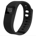 Ordinary bracelet pedometer in black, blue, green, orange, or yellow colour on wrist