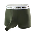 Men's ice silk boxer shorts in solid colours with mid waist design