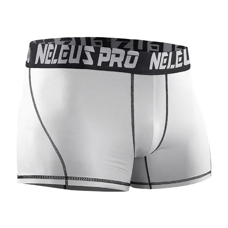 Men's anti-wear compression shorts for running, black colour, polyester fibre, sizes M to XXL