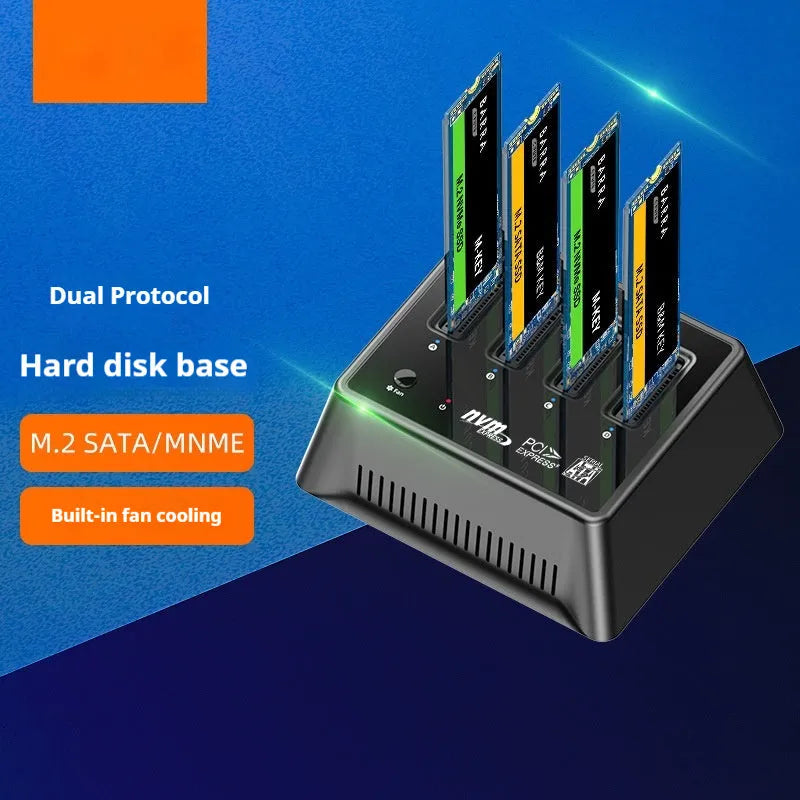 Aluminium M.2 Dual Protocol Solid State Drive Base with dimensions 90mm by 78mm.