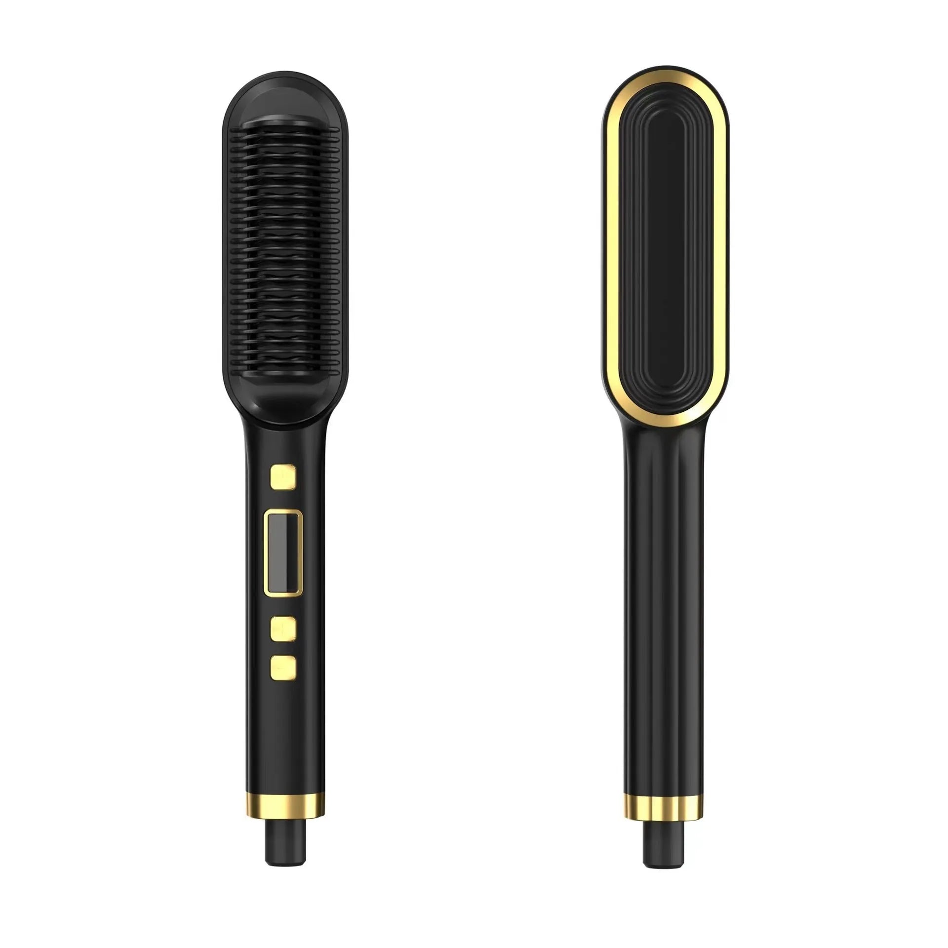 Dual-purpose hair straightener curler with ABS heater band in black colour option