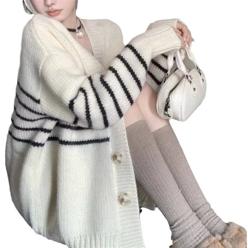 Collar button cardigan sweater with 3D pattern design in pictured colour