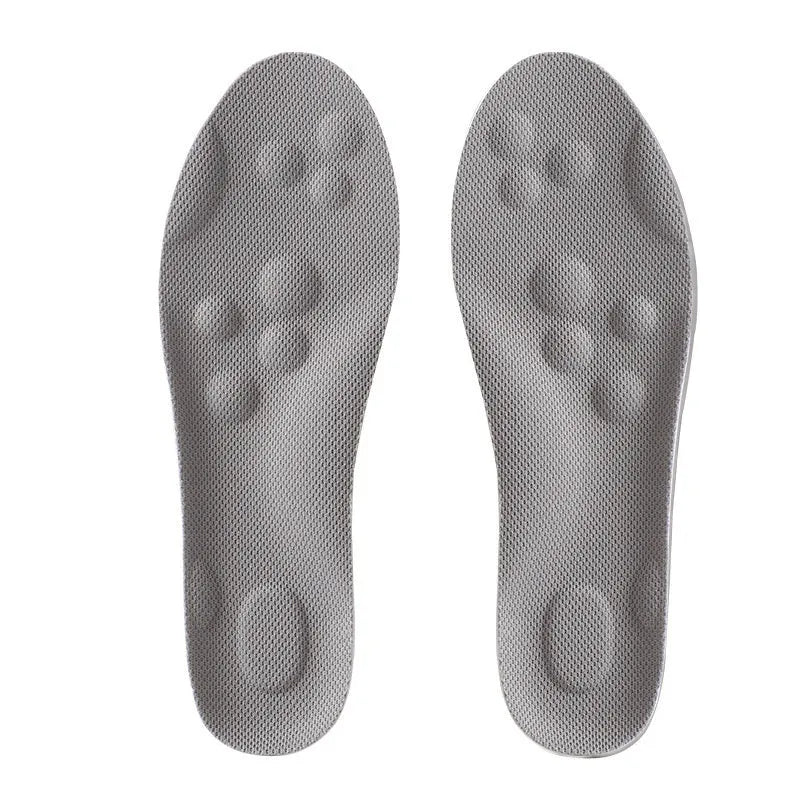 Pack of PU antibacterial arch massage insoles in black, grey, green, orange for sizes 35-46