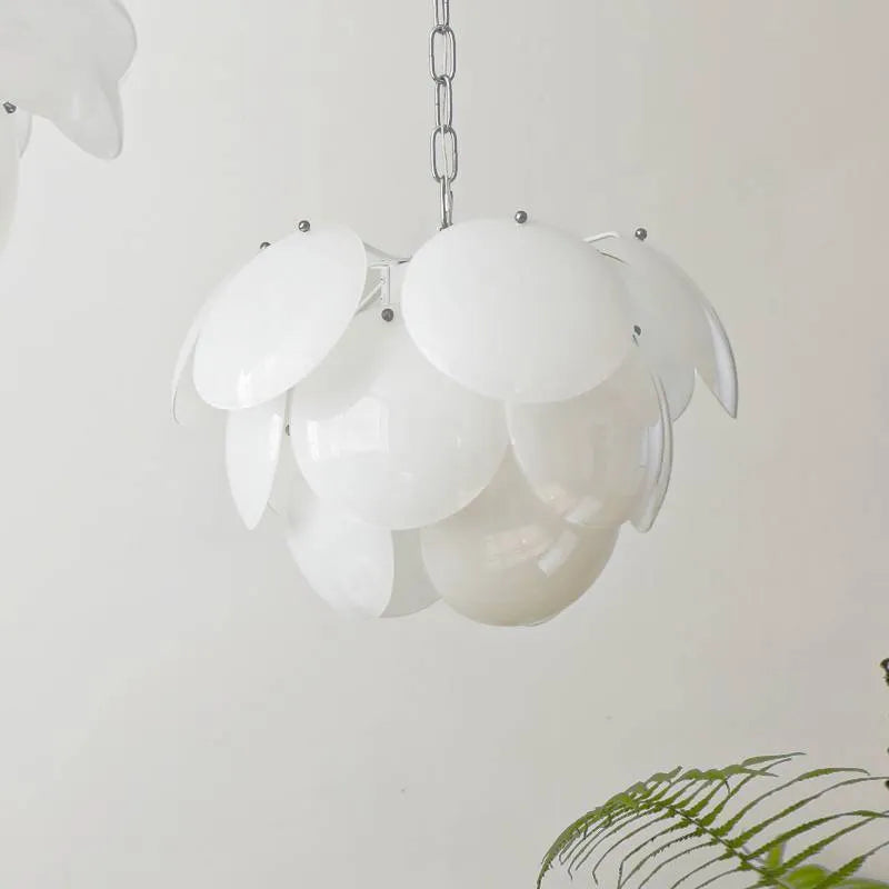 Modern French simplicity glass pine ceiling light, 45cm or 55cm diameter, 110V for living room and bedroom