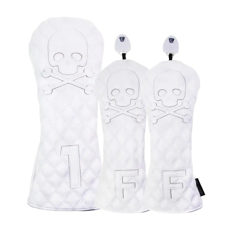 Black and white waterproof PU protective cover for golf wooden poles and clubs.