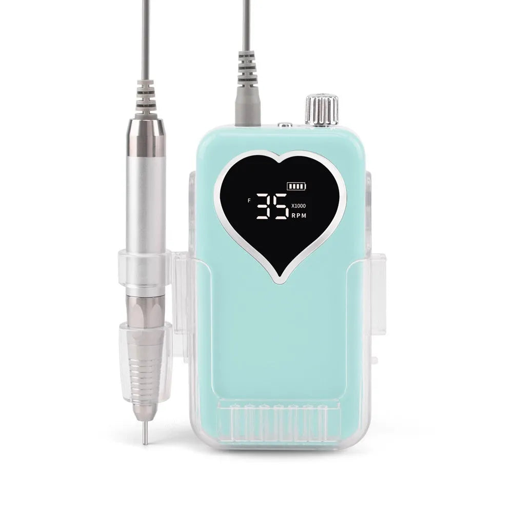 Brushless nail polishing machine with six-piece grinding head set and charger
