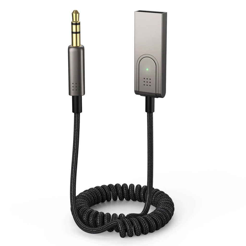 Black AUX car Bluetooth cable with 1.5m length for audio calls and navigation