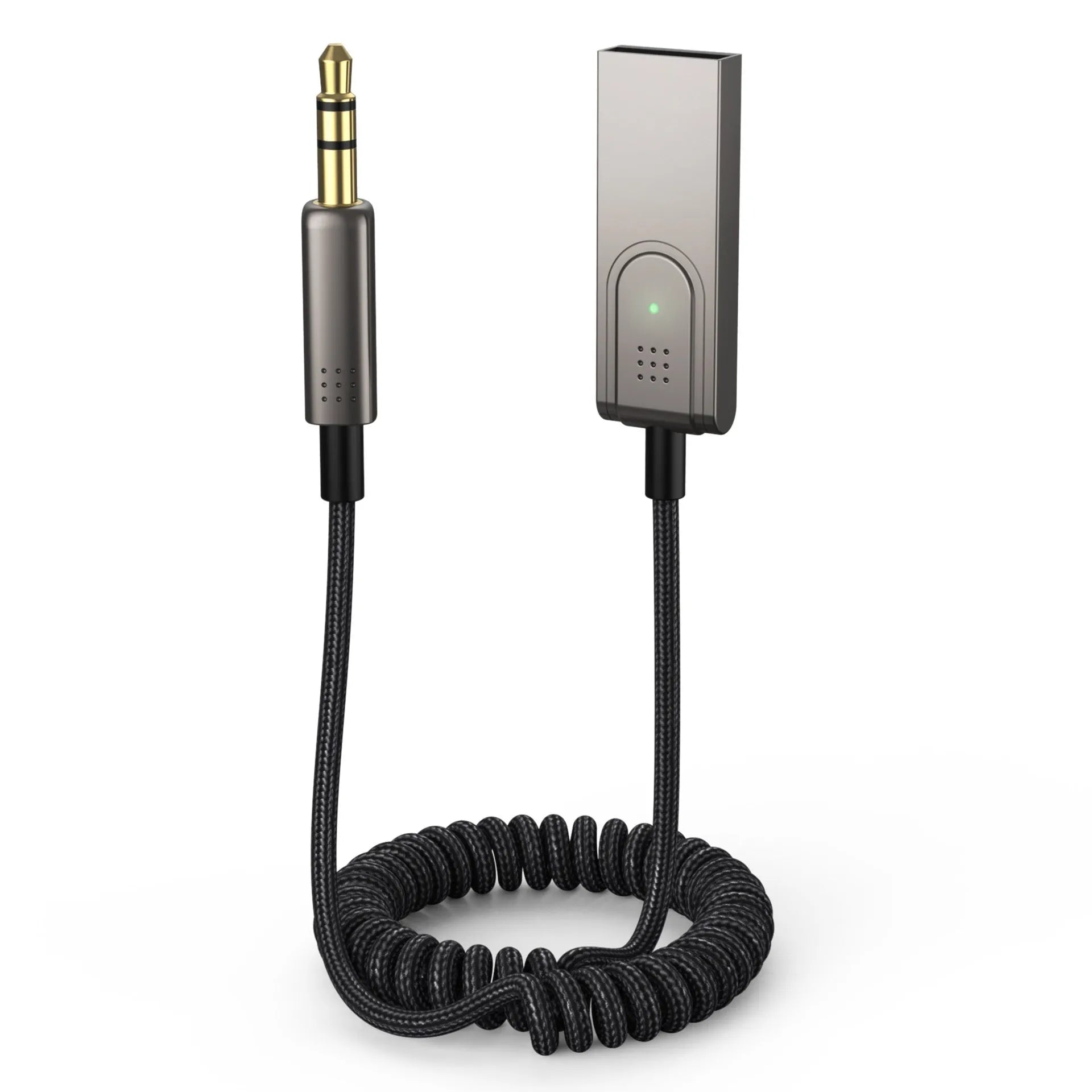 Black AUX car Bluetooth cable with 1.5m length for audio calls and navigation