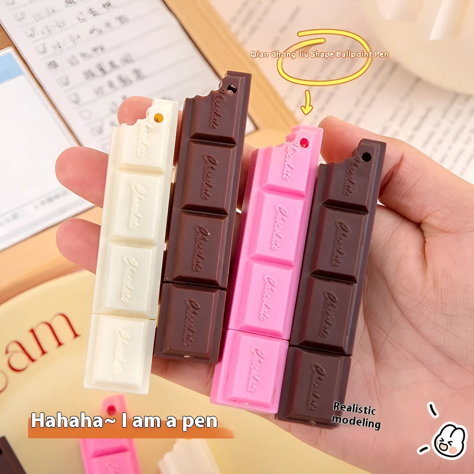 Chocolate ballpoint pen with 0.5mm tip in creative simulation food design