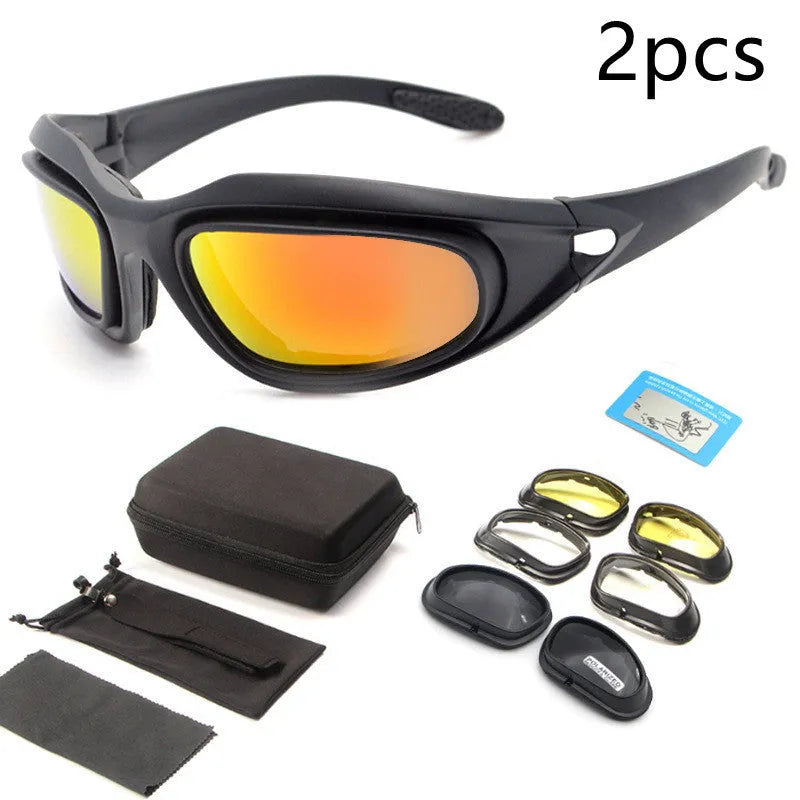 Tactical polarized sunglasses with full rim PC frame for outdoor cycling and sports