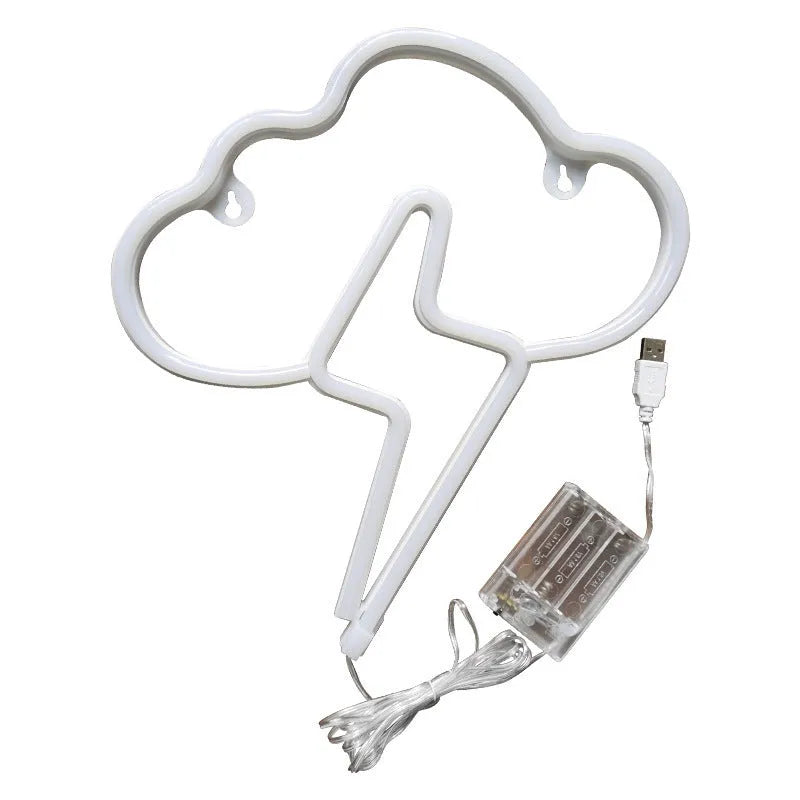 Blue cloud lightning LED neon lamp with dimmable warm white lighting for wall decoration