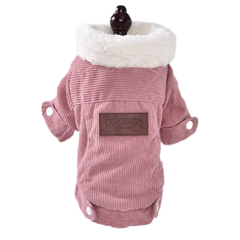 Grey fleece lined lambswool dog vest with wool lining for winter warmth