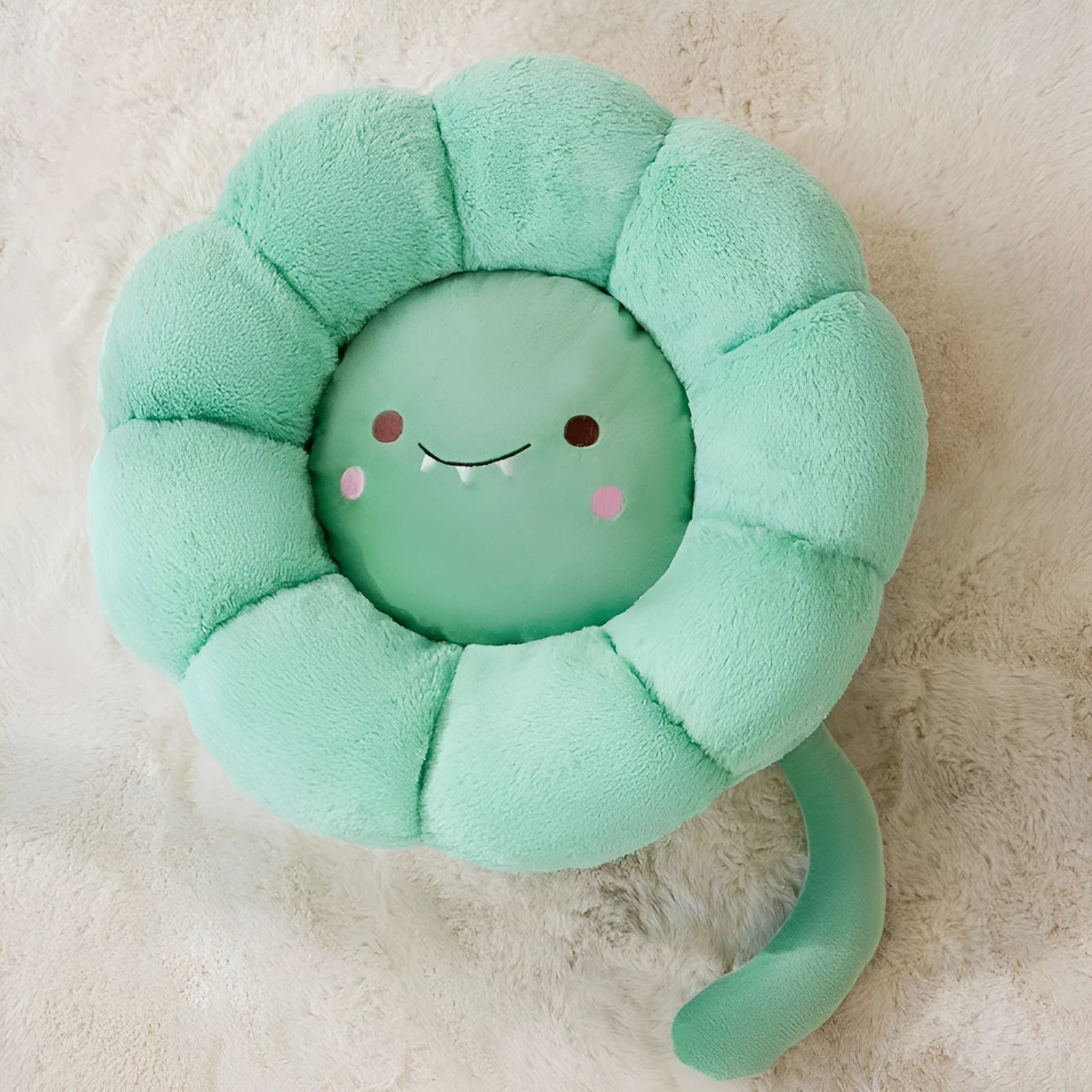 Cat nest mat in green dinosaur colour, PV velvet crystal super soft, size M 45x45x16cm