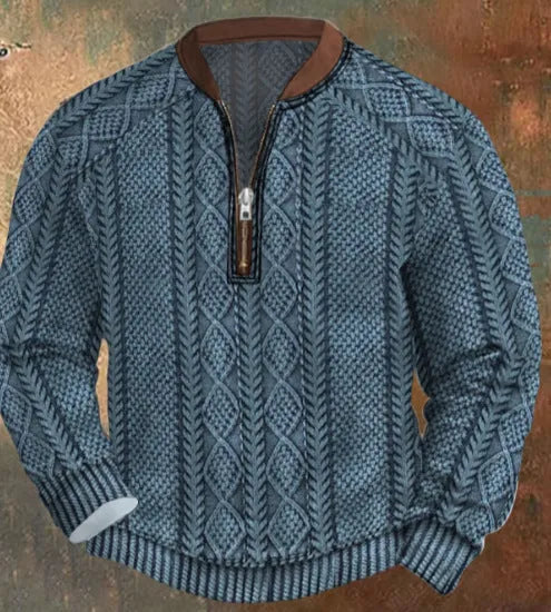 Men's casual checkered printed half zip hoodie in loose fit, polyester street style top