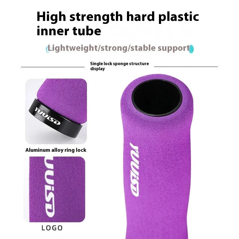 Mountain bike sponge handle cover in black colour showing textured grip surface
