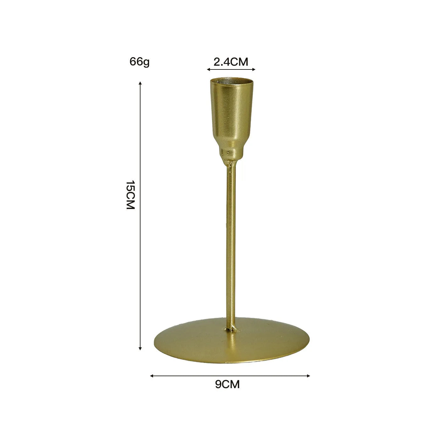 Handmade iron dining table candle ornament in gold colour available in multiple sizes