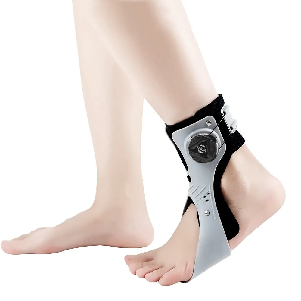 Gray and black airbag button ankle support brace for rehabilitation and training