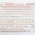 PBT sublimation key cap set for mechanical keyboards showing 98+ keys with sublimation printed legends