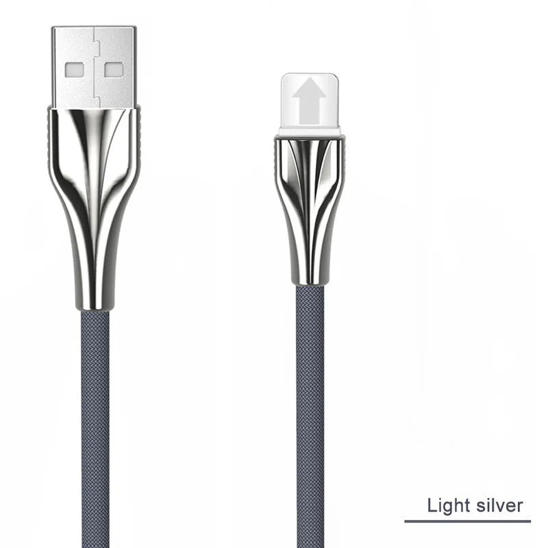 1m aluminium alloy braided data cable in black with Type-C connector on white surface