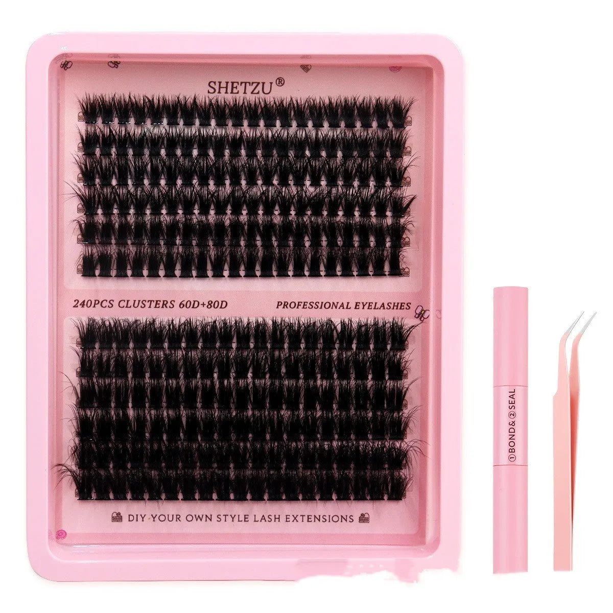 Thick DIY false eyelashes in European American segmented style, imported fibre, cross and feather models in 60D 80D densities