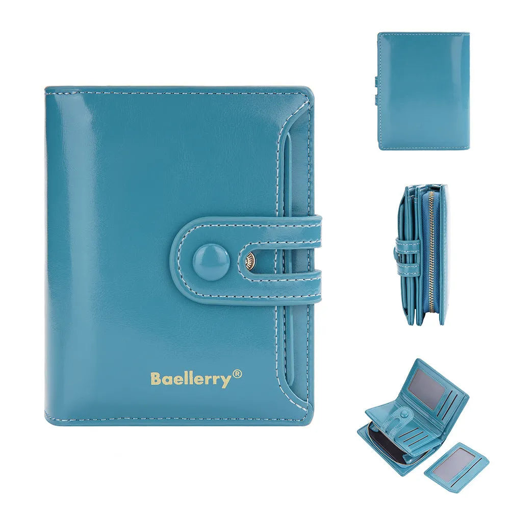 Women's PU leather wallet card holder with polyester lining in eight colour options