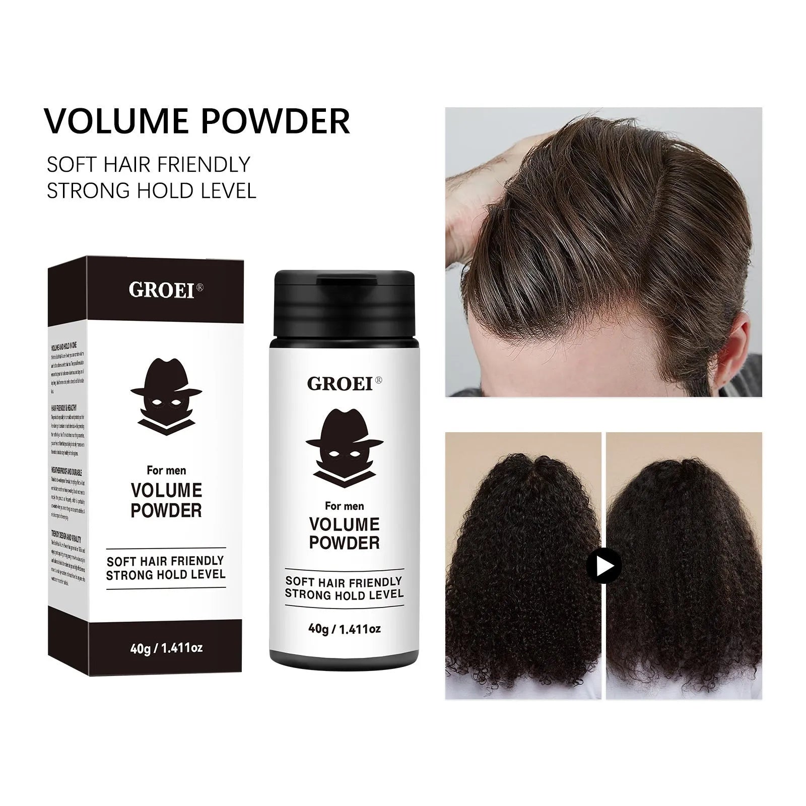 40g container of translucent hair styling powder for oil control and volume