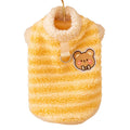 Warm striped lambskin fleece pet clothing with drawstring for small and medium dogs and cats, blue colour