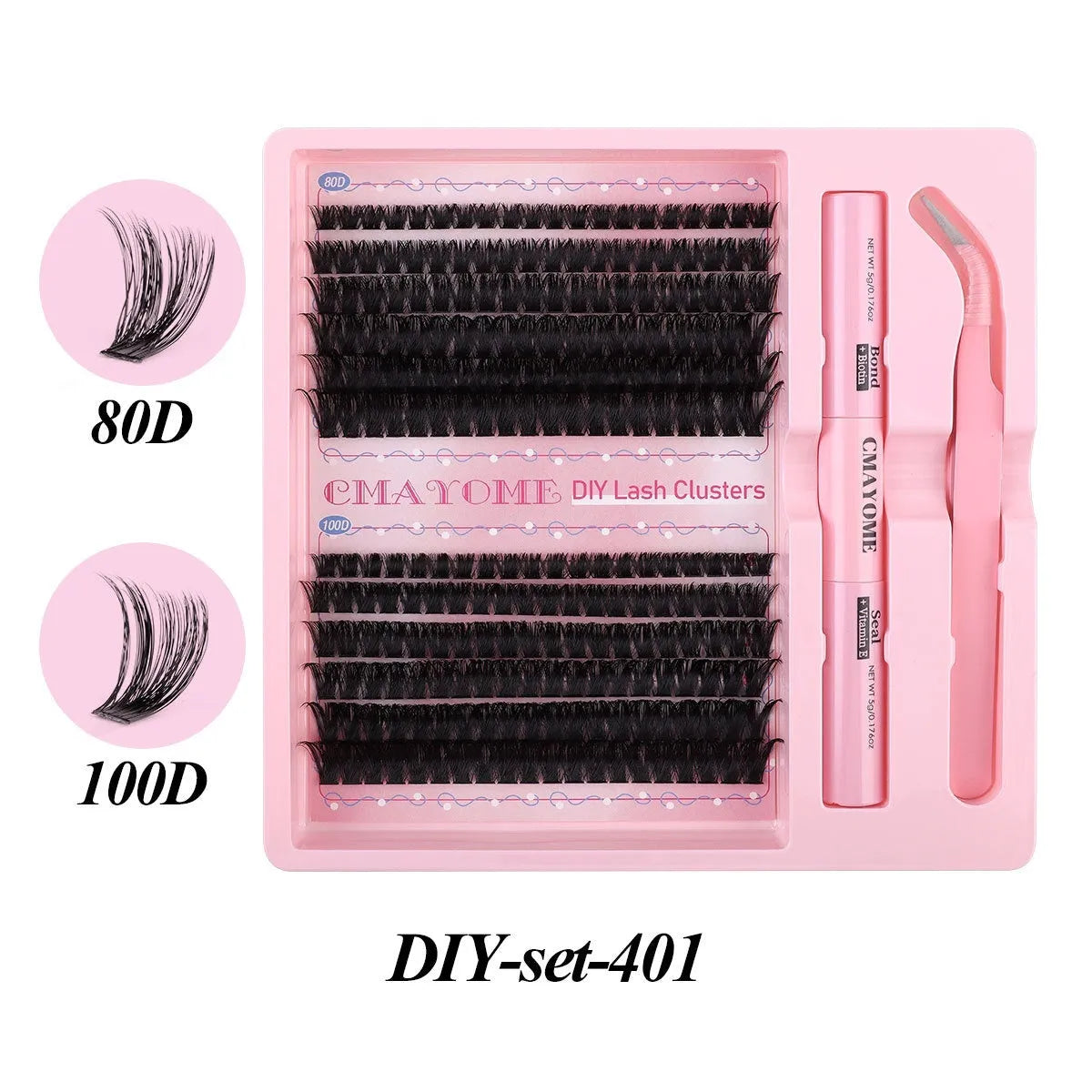 DIY single cluster false eyelashes natural thick mixed split type artificial fibre set in 15.5cm packaging