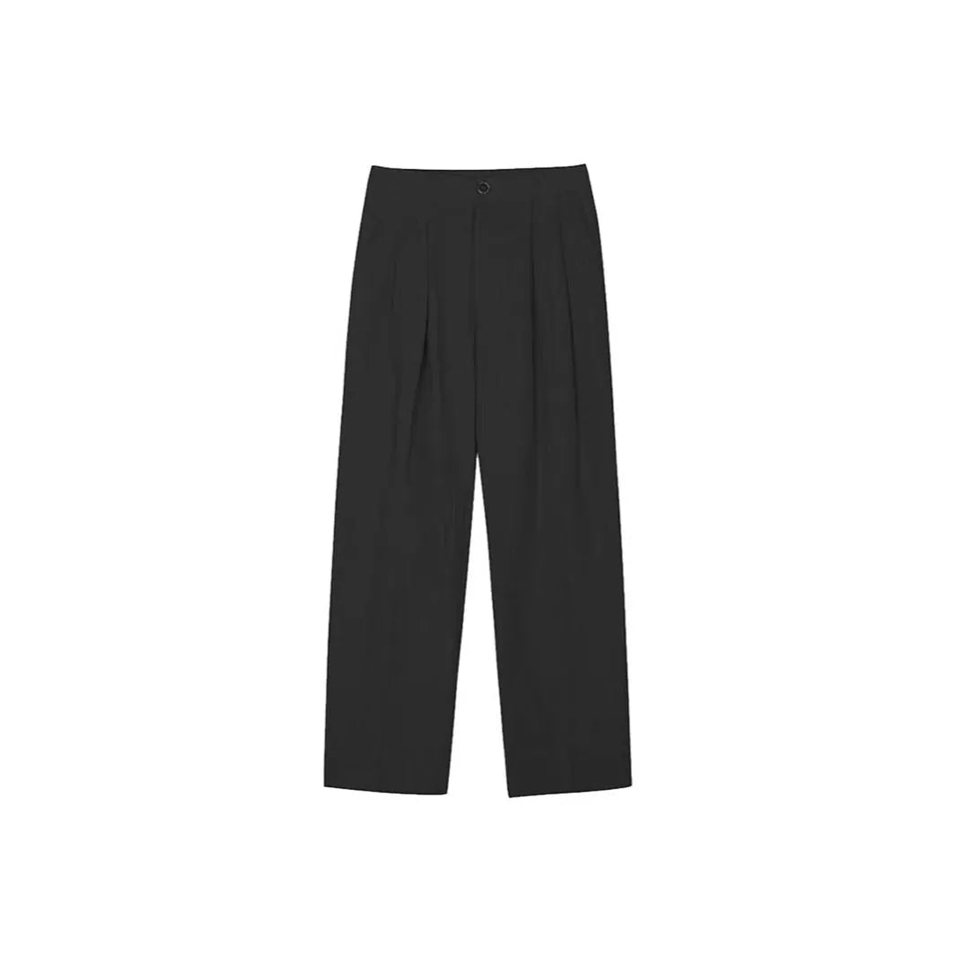 Men's Korean-style loose fit cotton linen trousers in apricot, army green and purplish blue colours
