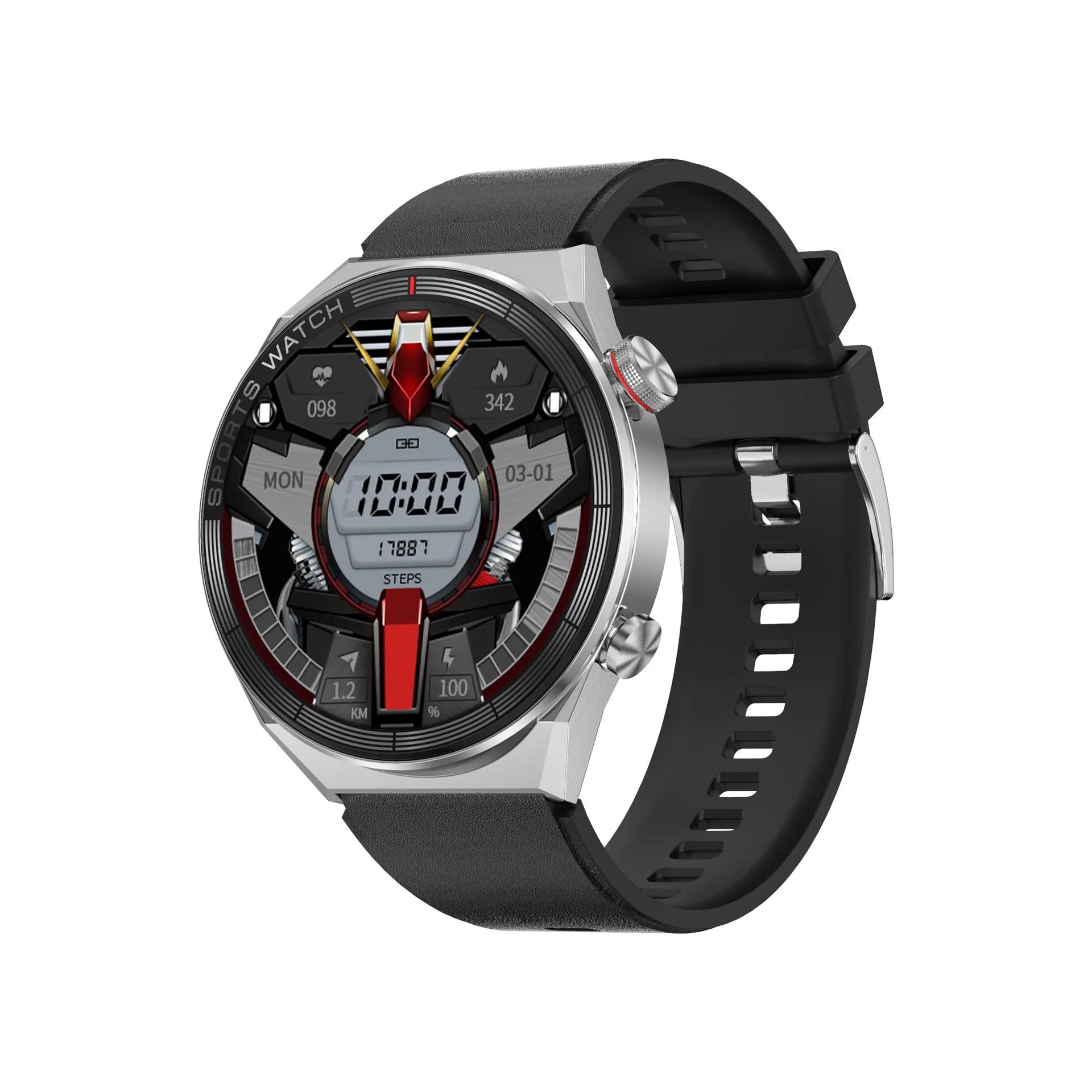 Large screen smart watch with Bluetooth call functionality and IP68 waterproof rating