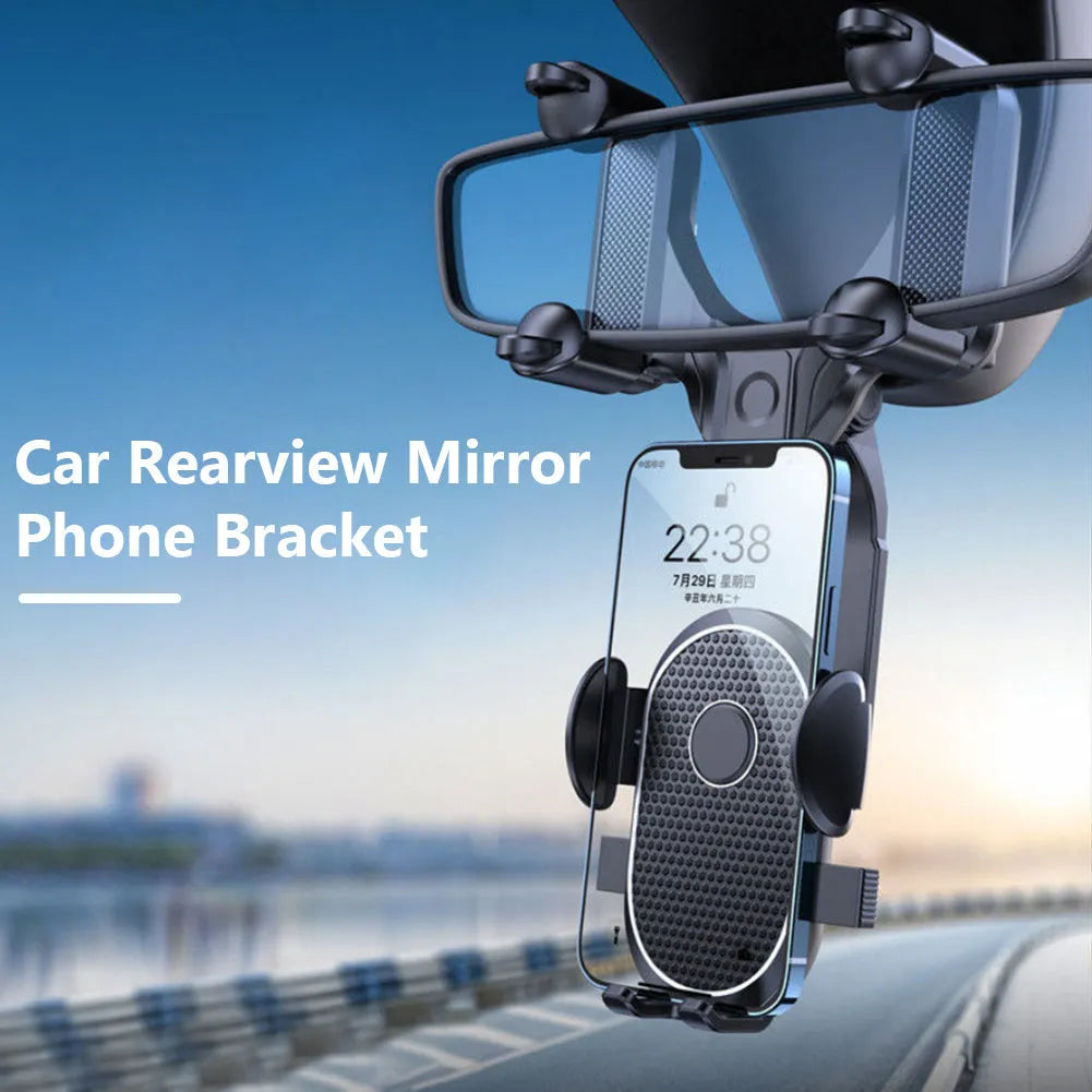 Car mobile phone holder in bright black made of ABS and nano PU for 4.5 to 7 inch phones