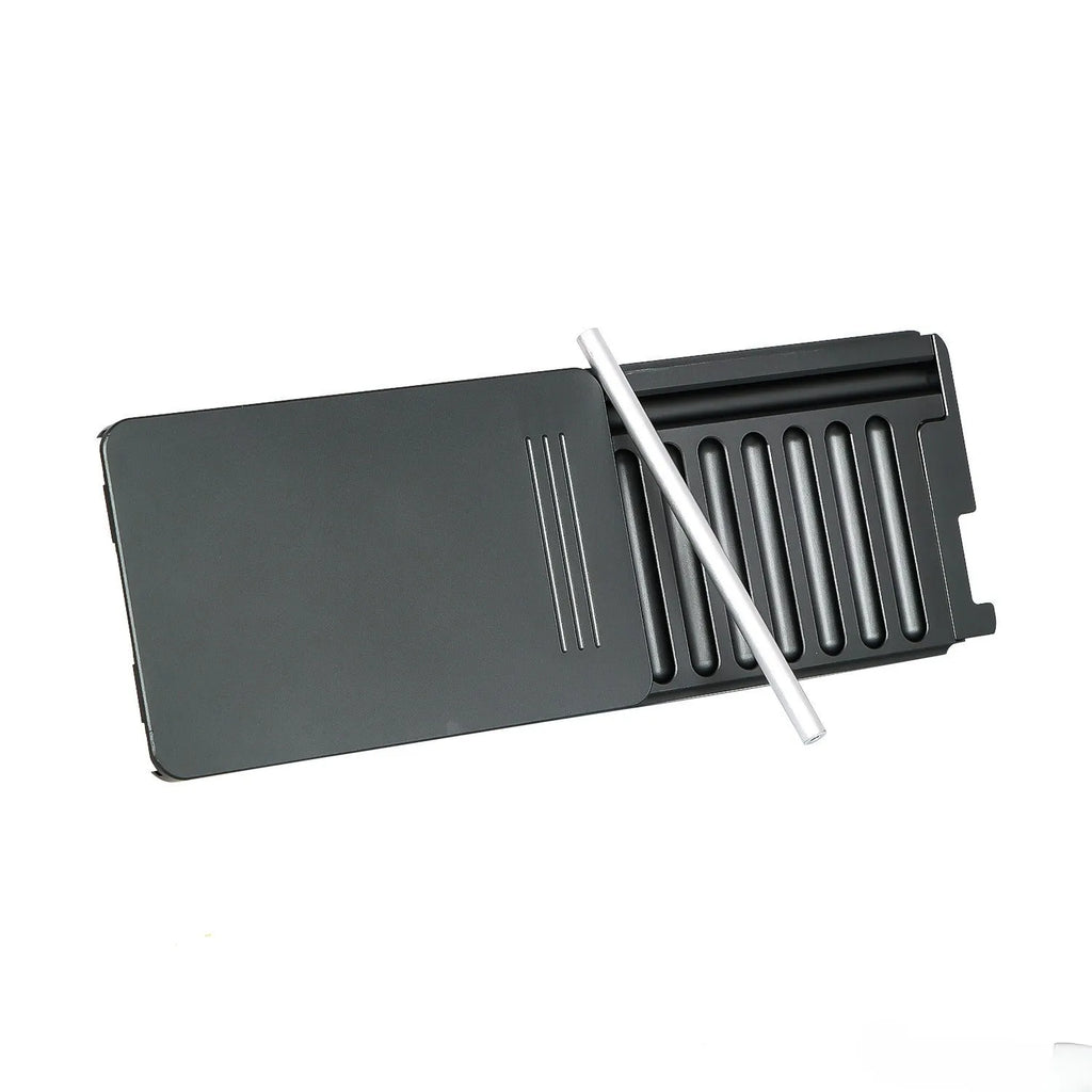 83mm long metal push-pull cigarette case with bottle opener in gold finish
