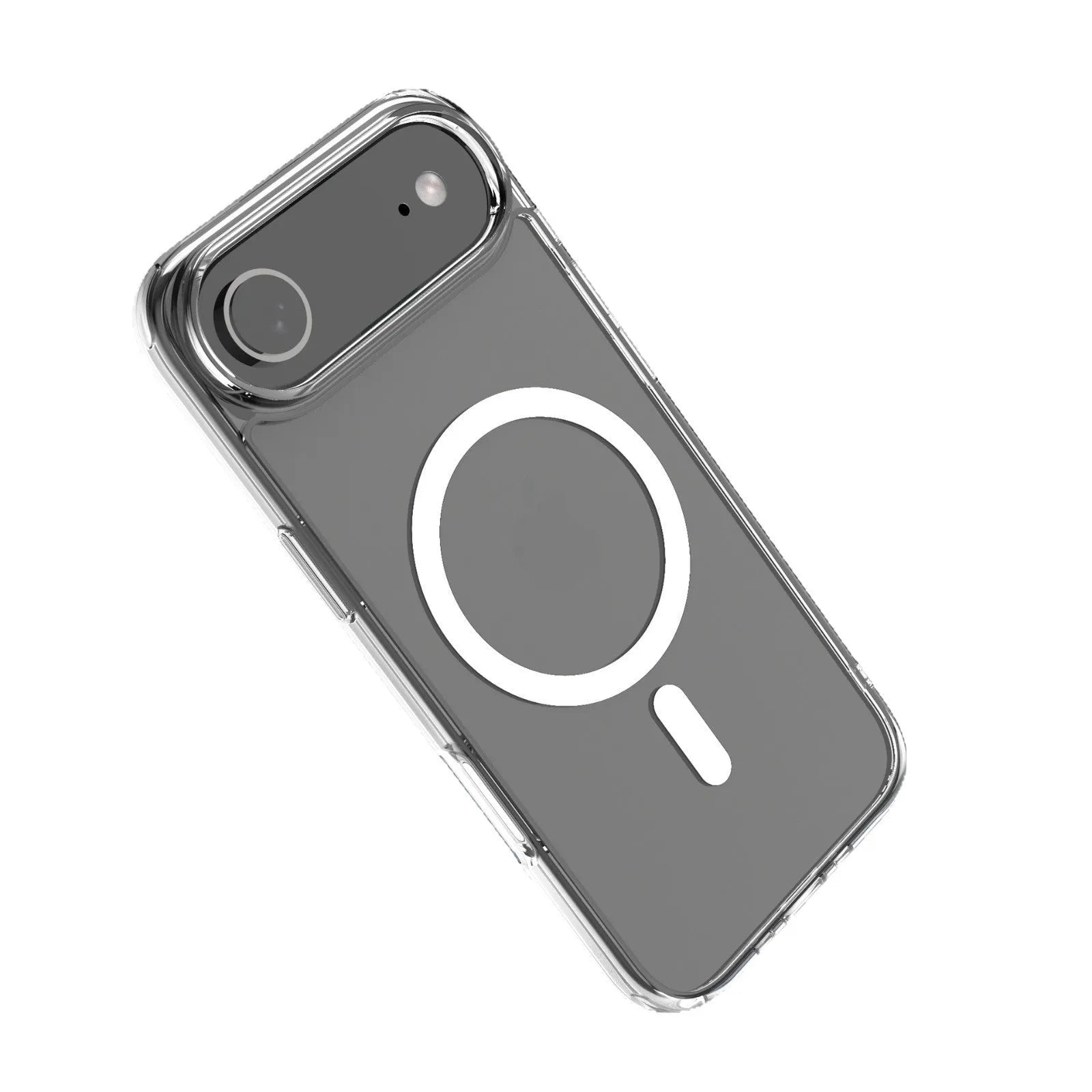 Transparent magnetic phone case for iPhone 17 series showing clear design with magnetic components
