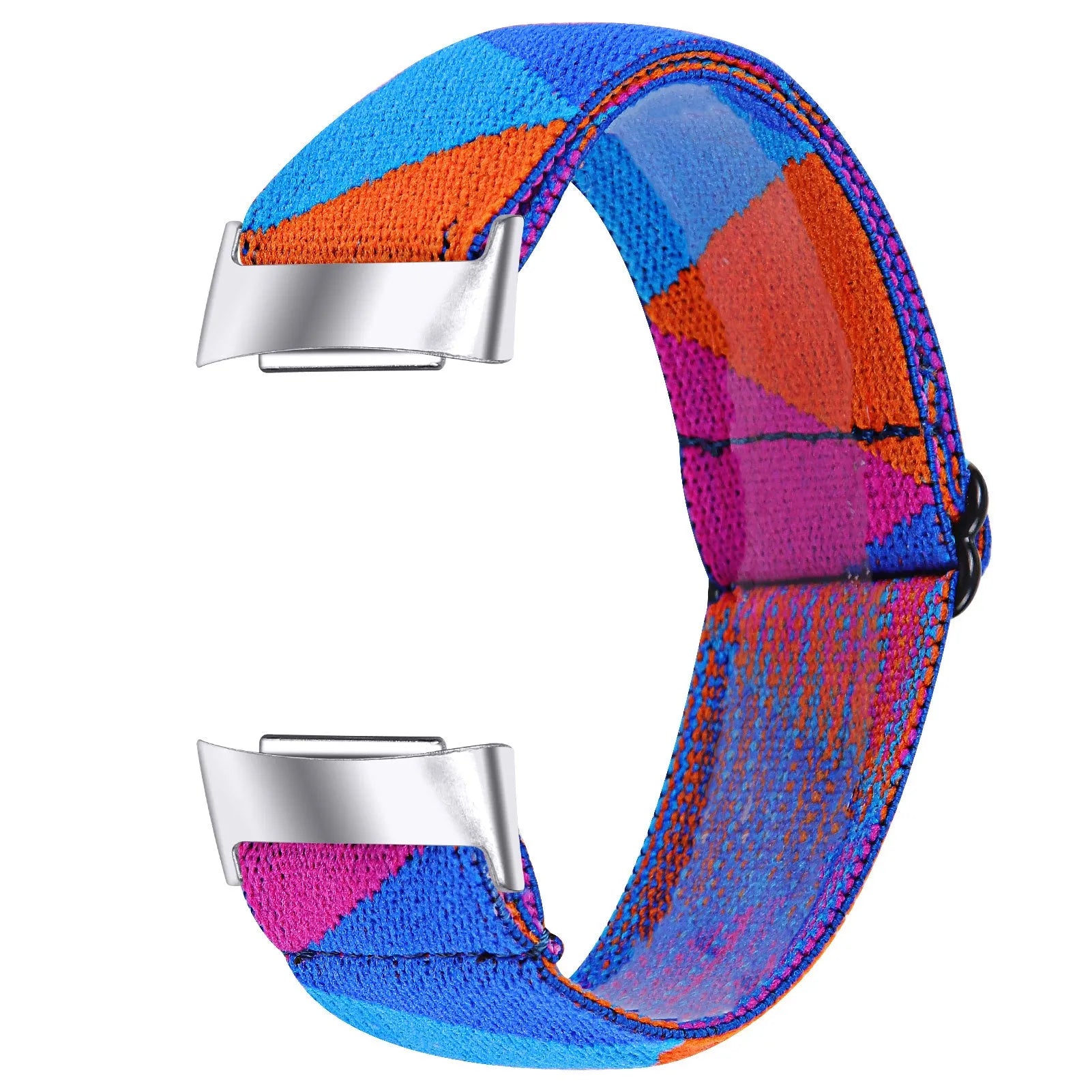 Printed elastic replacement strap for Fitbit Charge 6 watch in adjustable design with colourful patterns