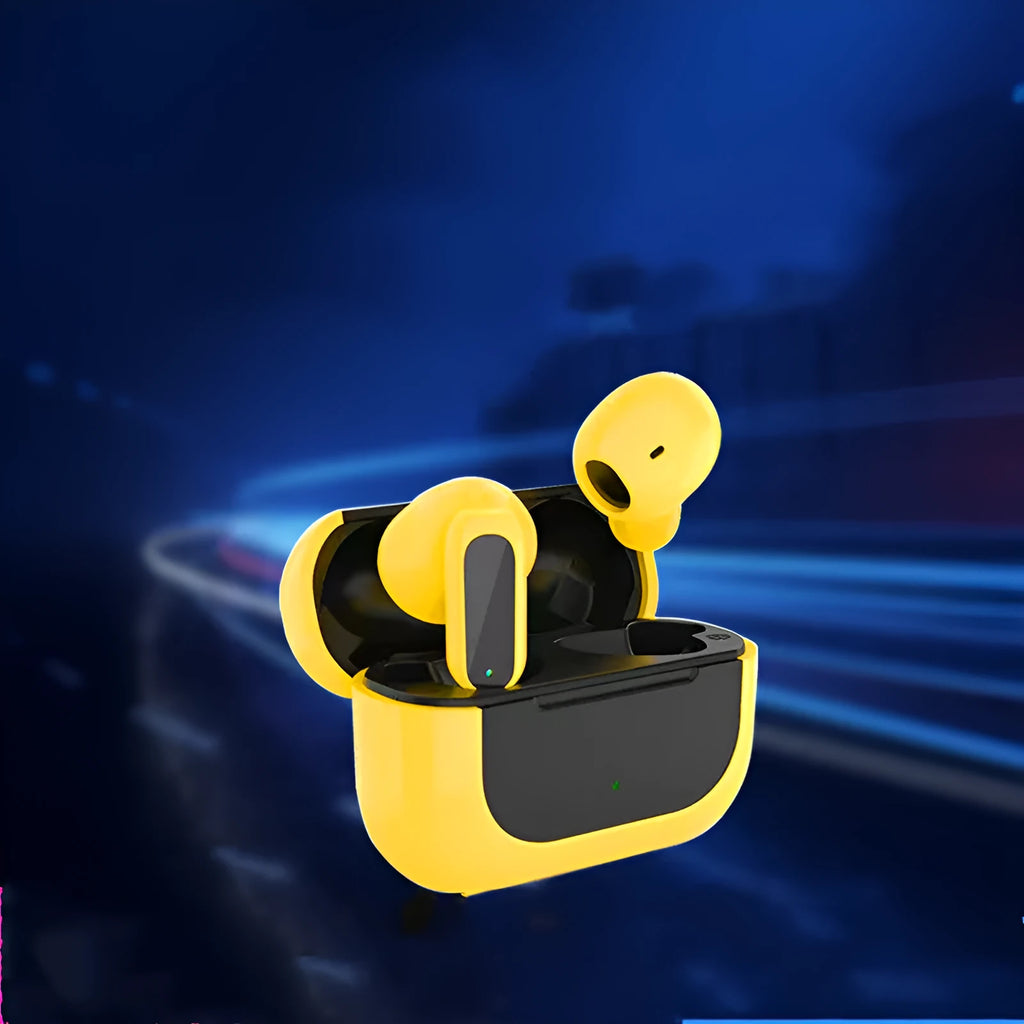 Jerry cartoon wireless headphones in black, white or yellow colours with earplug design