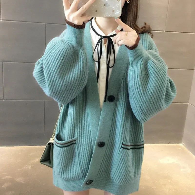 Casual knitted coat for women with button front, sleeveless, A-line silhouette, available in beige, lake blue, pink, yellow, sizes S to 3XL