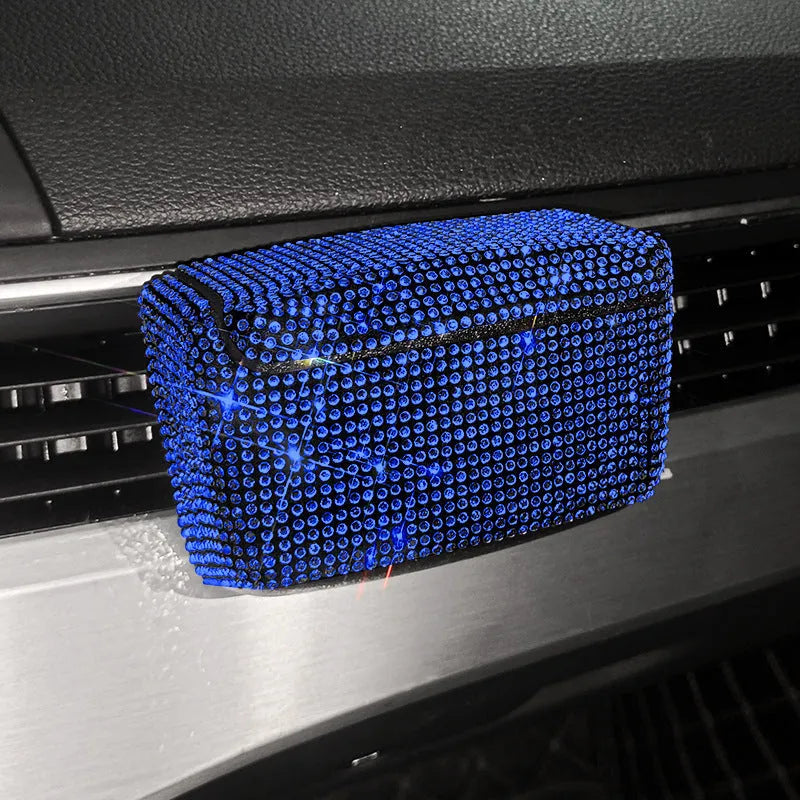 Car ashtray with covered outlet in plastic, showing colour diamond options at 10cm by 7cm by 5cm size.