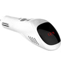 White car USB charger with integrated negative ion air purifier for vehicle cigarette lighter socket