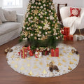 Plush Christmas tree style rug mat in red and green for festive floor decoration.