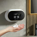 White automatic wall-mounted touchless foam soap dispenser with USB cable