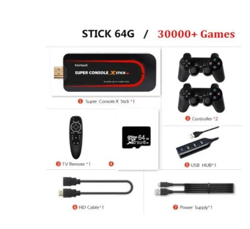 Retro video game console with HDMI port and softcover packaging