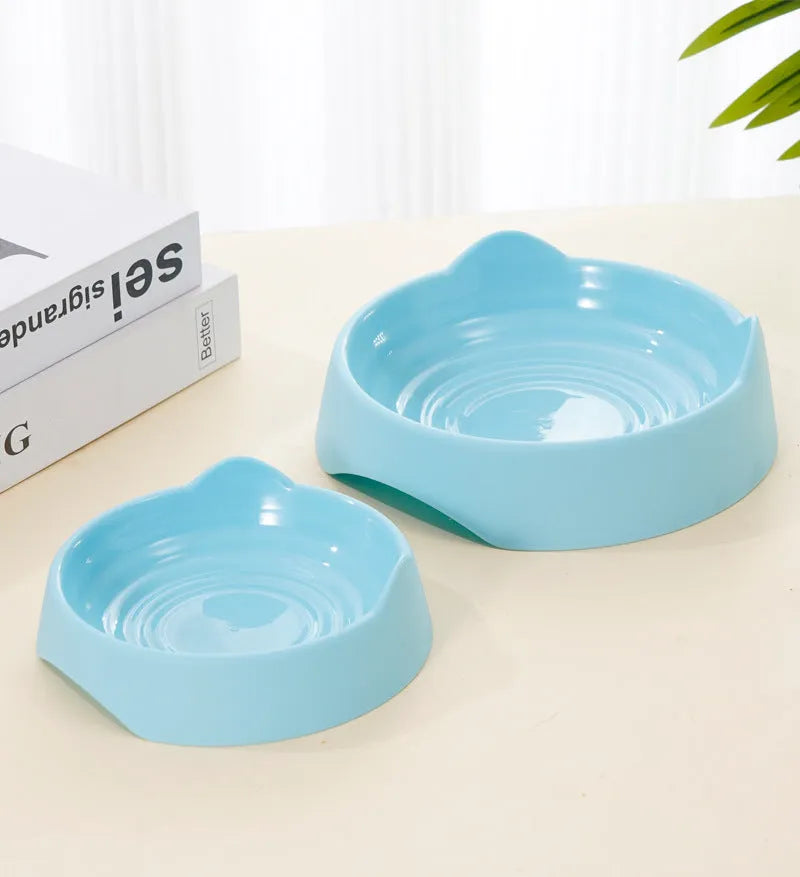 Ceramic dog slow feeder bowl in blue, green, or pink with puzzle maze design for large or small dogs