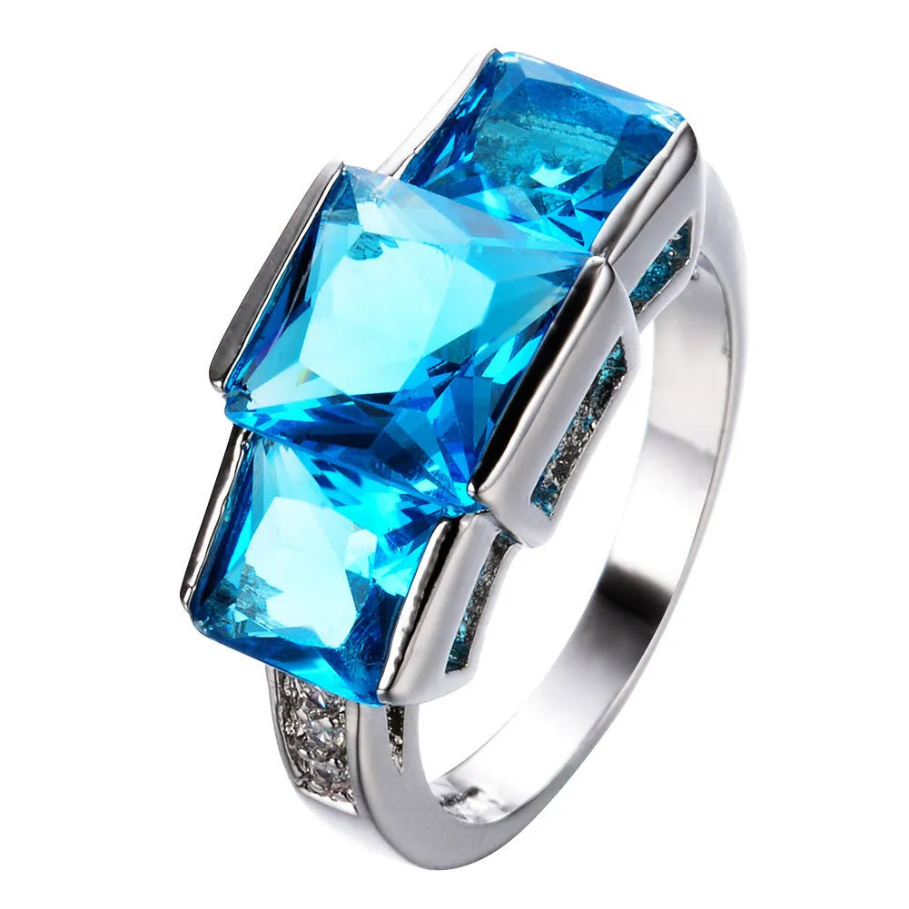 Women's copper electroplated colourful ring in geometric rainbow metal design, multiple colour options