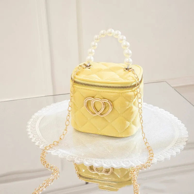 Transparent PVC jelly bucket handbag with heart pattern in multiple colour options