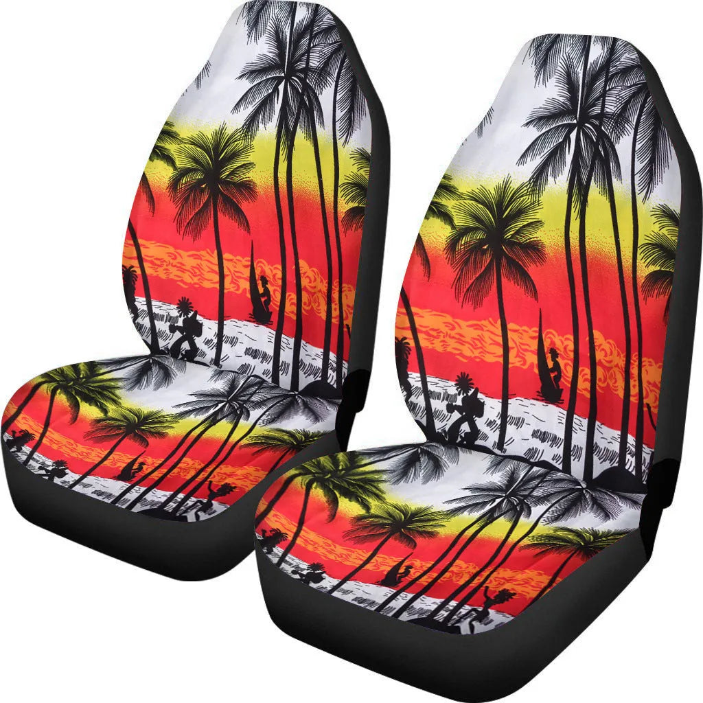 Retro cow spot leopard print car seat covers on vehicle seats