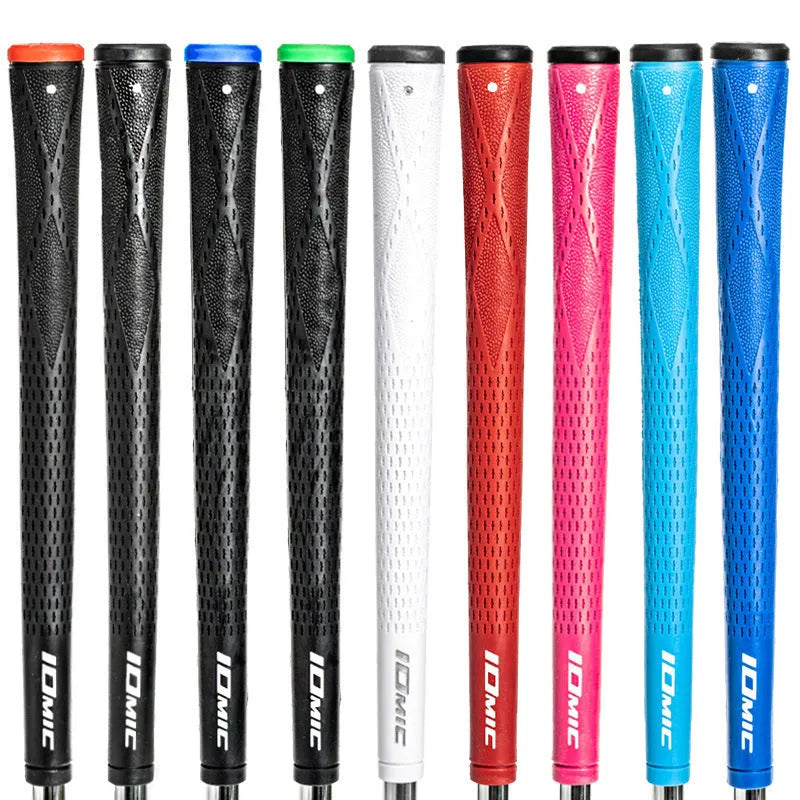 TPE golf club replacement grip in multiple colours including pink, red, blue, white, and two-tone options.