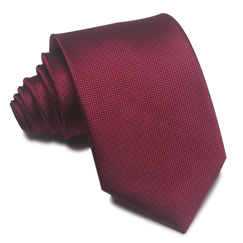 8cm wide polyester jacquard business tie with striped pattern in various colour options