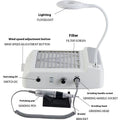 White four-in-one nail polishing machine with vacuum cleaner and international power adapters