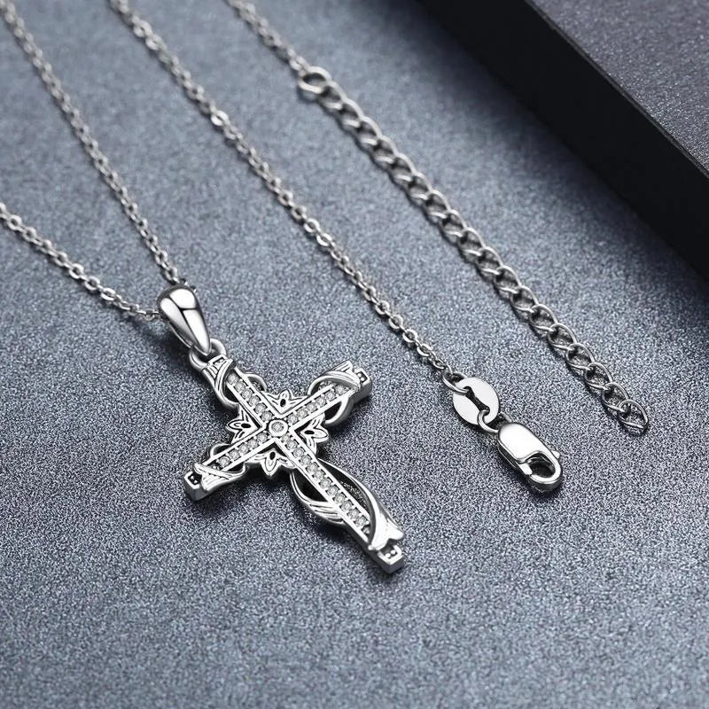 925 sterling silver cross pendant necklace for women silver colour 26mm by 17.5mm