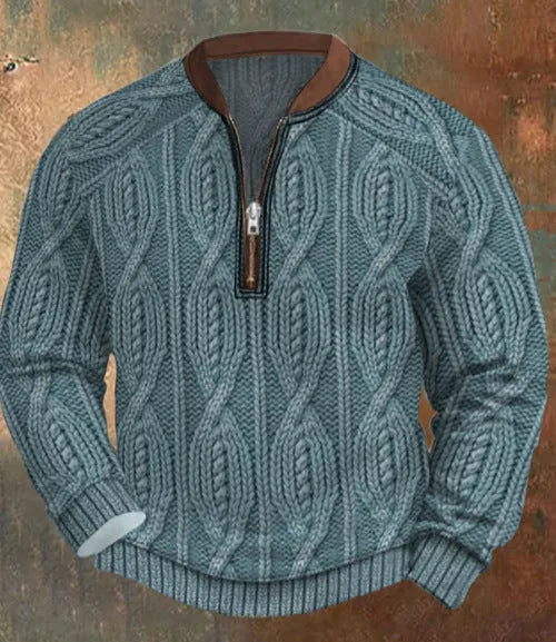 Men's casual checkered printed half zip hoodie in loose fit, polyester street style top